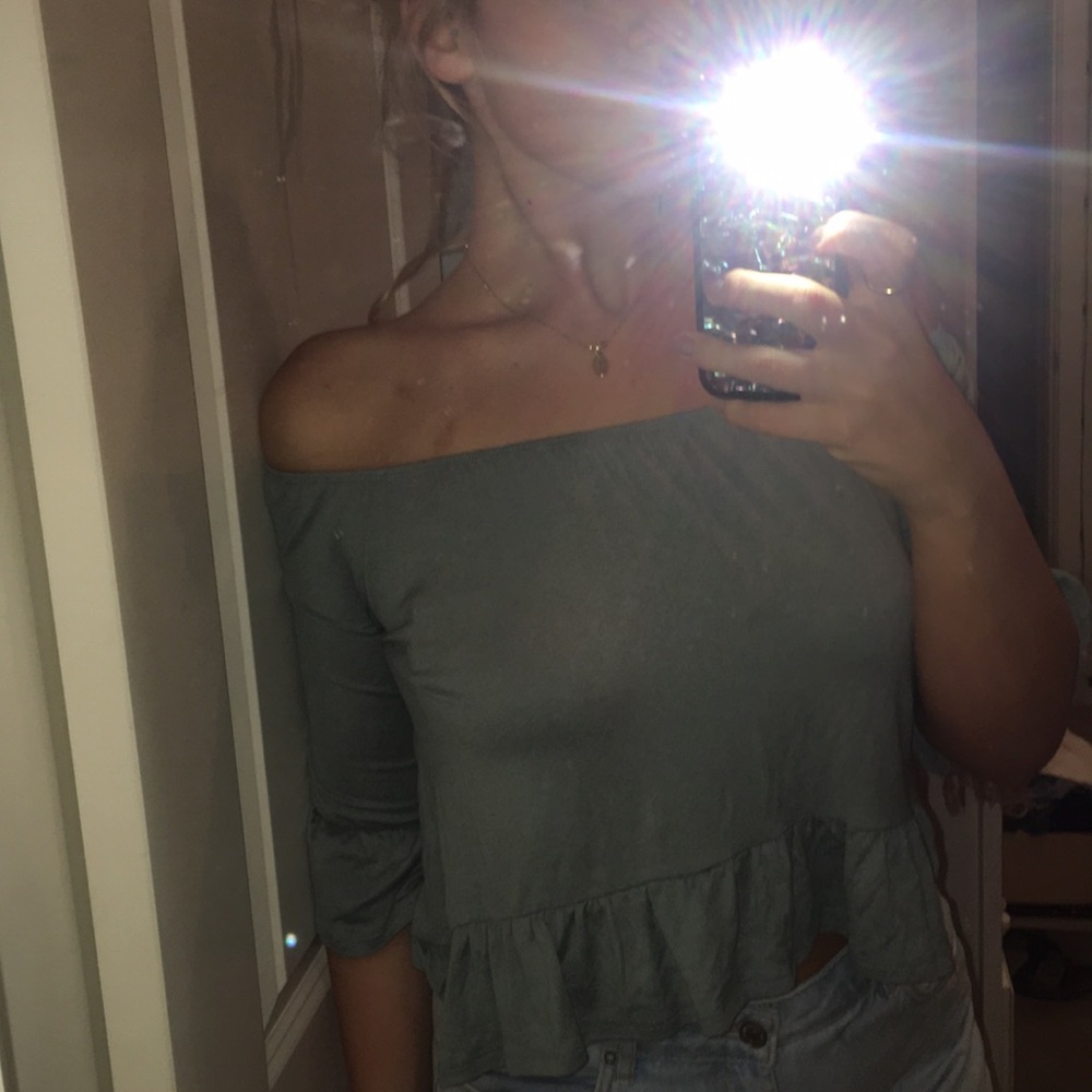pale turquoise off the shoulder (slightly cropped)